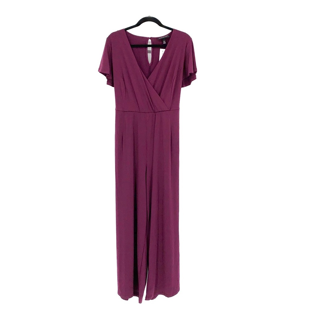 NWT Lane Bryant Flutter Sleeve Faux Wrap Jumpsuit